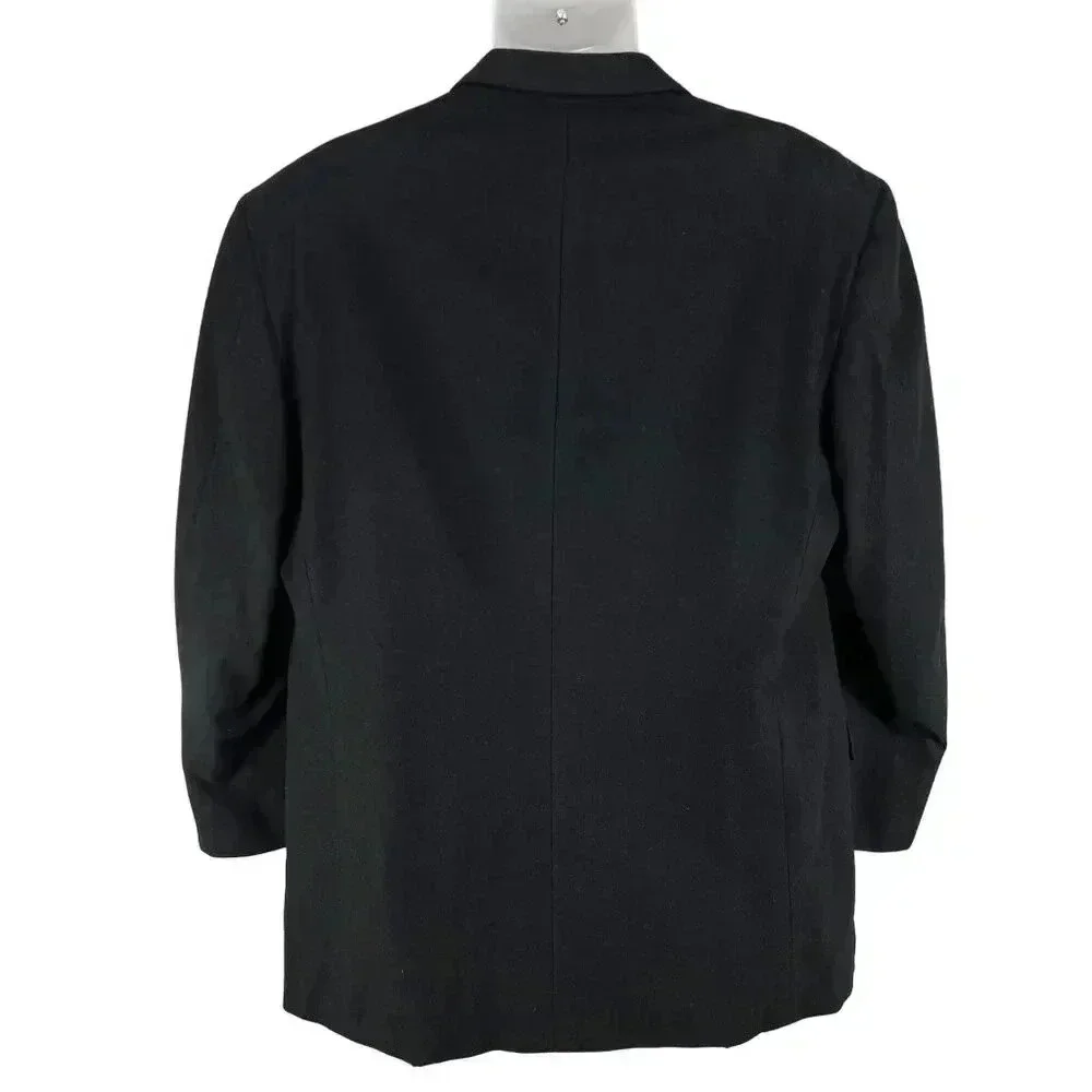 Hickey Freeman Mens 44 Long 100% Cashmere Black Sport Coat Wedding Old Money